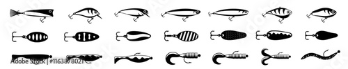  Fishing bait. Fishing lure vector.
