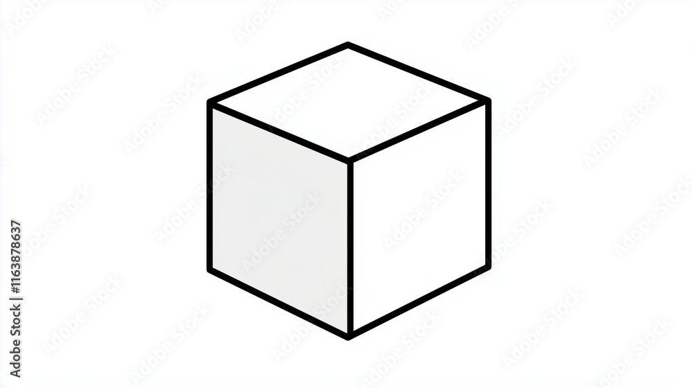 Edgy Design: Sharp-edged Black Cube Icon Image Edgy Design: Sharp-edged Black Cube Icon Image