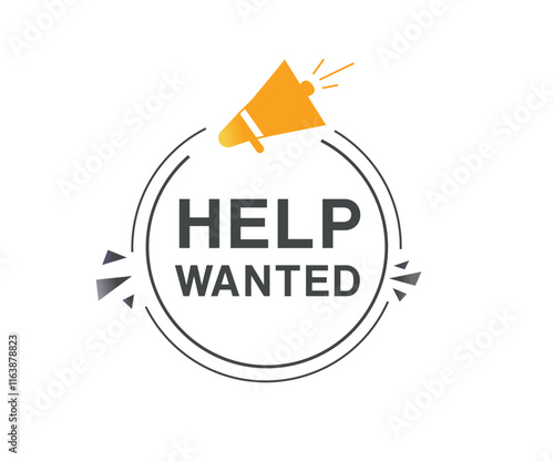 Help wanted banner label icon speech bubble modern element. Vector illustration sign.