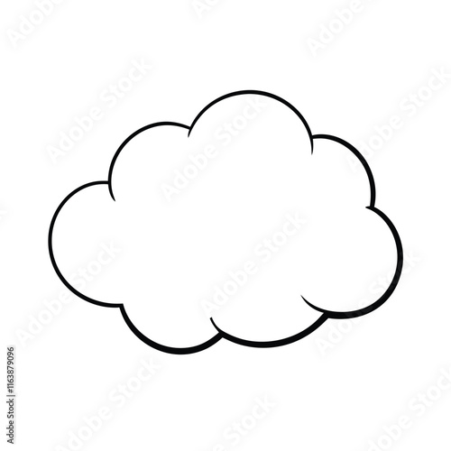 Cloud Icon Black Line | Clouds Illustration | Weather Climate Symbol | Cloud Outline