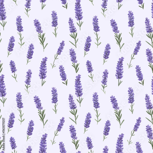Lavender Fields with Delicate Green Stems