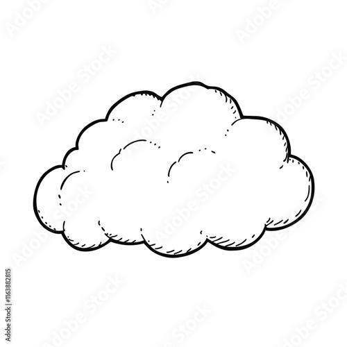 Cloud Icon Black Line | Clouds Illustration | Weather Climate Symbol | Cloud Outline