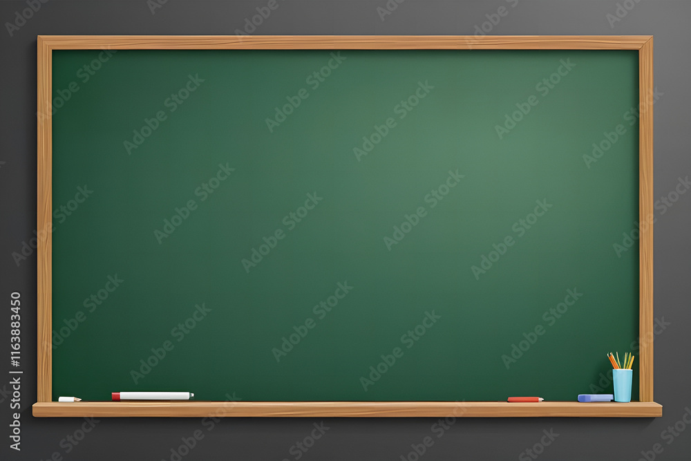 Classic Green Blackboard with Chalk and Eraser Classic Green Blackboard with Chalk and Eraser