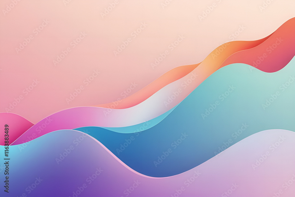 Fototapeta premium Colorful Abstract Waves with Gradient Flow 