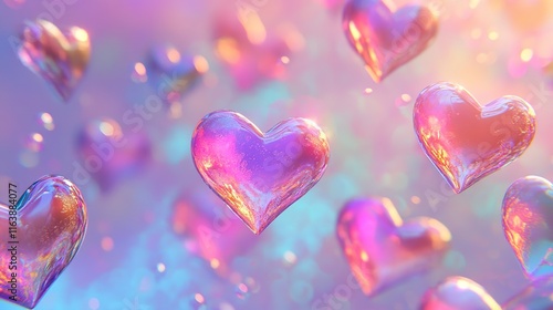 Hearts on pink	
