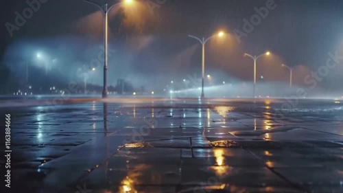 night city lights AI video.