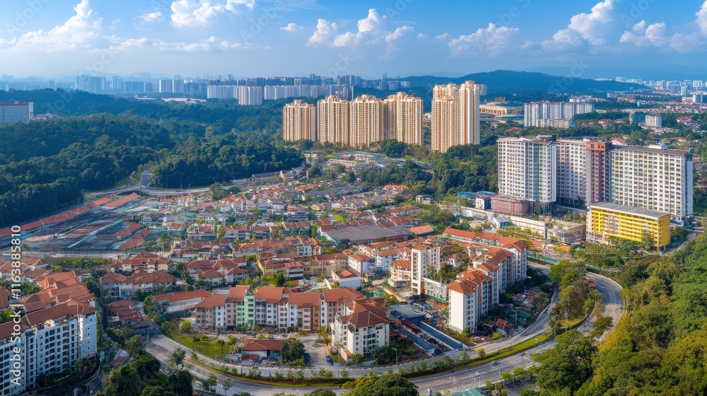 Fototapeta premium Urban Sprawl Impacting Wildlife Reserves