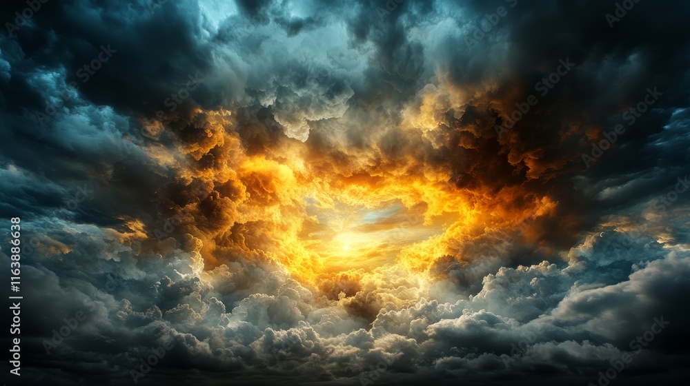 Stunning Orange Sunlit Clouds Stunning Orange Sunlit Clouds