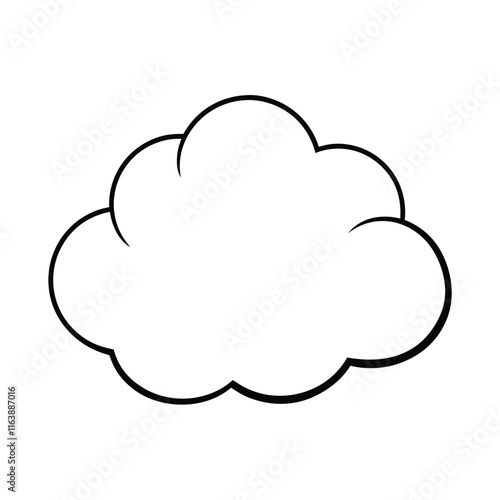 Cloud Icon Black Line | Clouds Illustration | Weather Climate Symbol | Cloud Outline