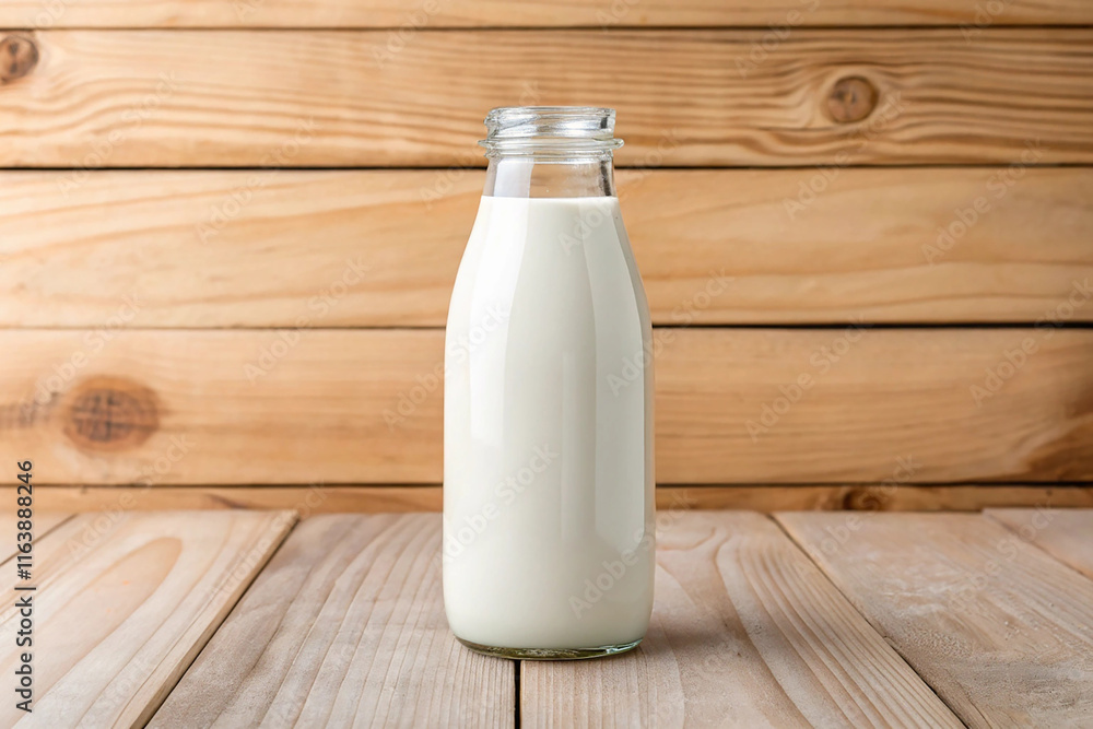 Fresh cows milk. On a wooden background. Fresh cows milk. On a wooden background.