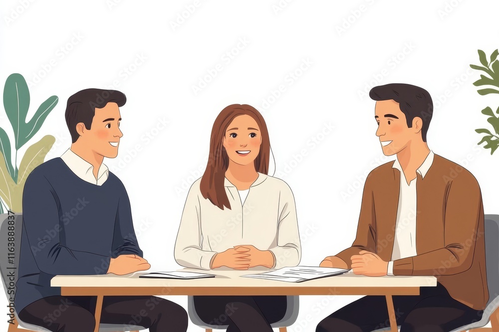 Professional Consultant Guide Couple in Meeting with Advisor, Generative AI Professional Consultant Guide Couple in Meeting with Advisor, Generative AI