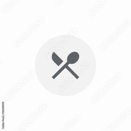 cutlery knife spoon dinner icon sign vector