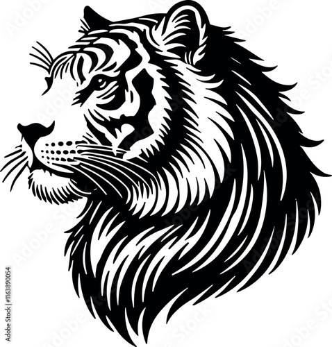 Wallpaper Mural Tiger vector black silhouette cricut design for T-shirt Torontodigital.ca