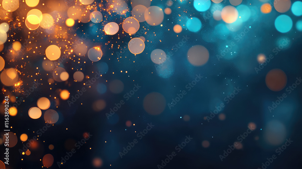 A blue background with a lot of bright, colorful, and blurry circles A blue background with a lot of bright, colorful, and blurry circles