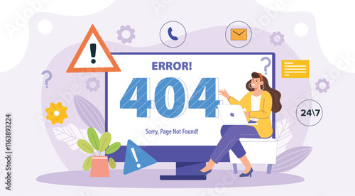 A creative and modern design showcasing a 404 error page, featuring clean UI/UX concepts and playful visuals for enhancing user experience.