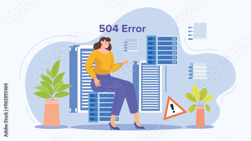 A bold and dynamic depiction of server errors, featuring digital troubleshooting tools, hosting icons, and a focus on solutions and support.