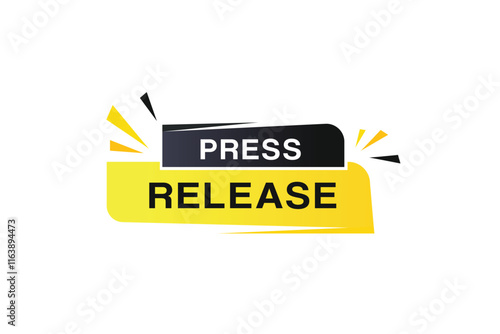 Press release banner, vector element modern design. announcement, marketing template.