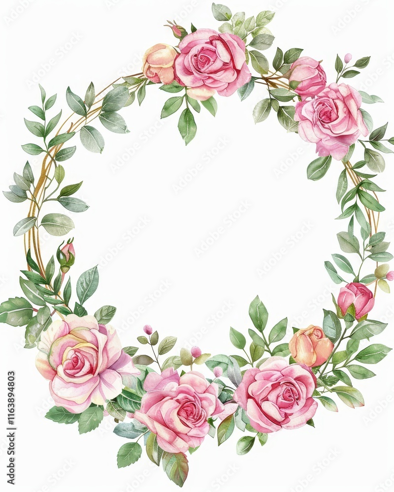 corona de flores de acuarela. tarjeta de invitación corona de flores de acuarela. tarjeta de invitación