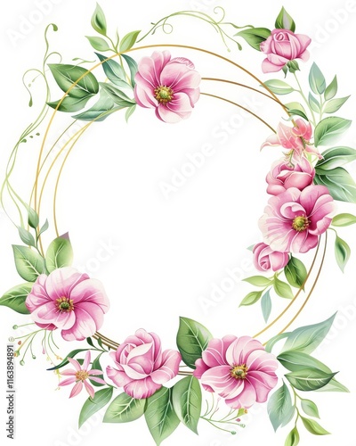 corona de flores de acuarela. tarjeta de invitación