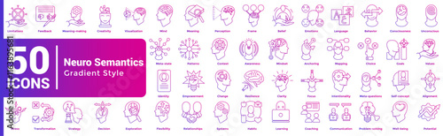 Neuro Semantics 50 icon set in gradient style