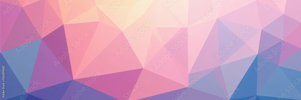 Obraz premium Abstract geometric banner featuring soft, pastel triangles , light, soft