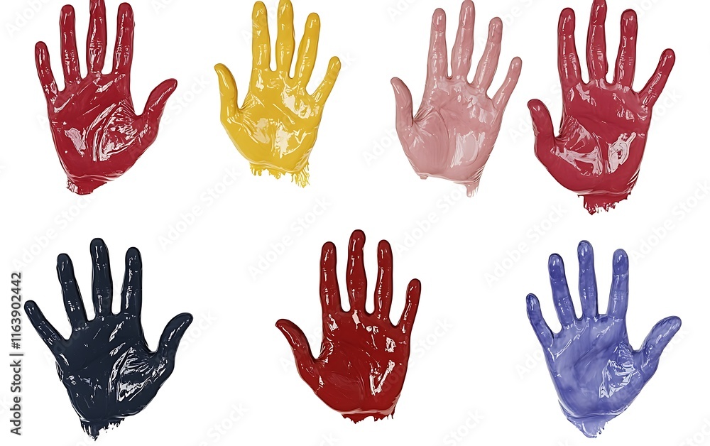 Fototapeta premium a group of painted hands