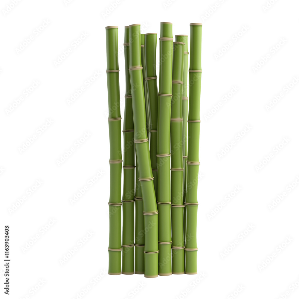 Obraz premium 3D icon of green bamboo forest isolated on transparent background