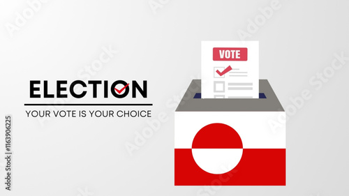 greenland election 2025 concept, democracy, flag. Vector icon illustration