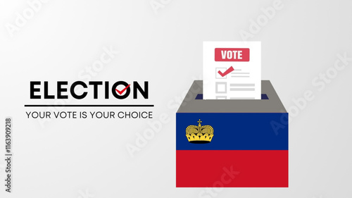  Liechtenstein election 2025 concept, democracy, flag. Vector icon illustration