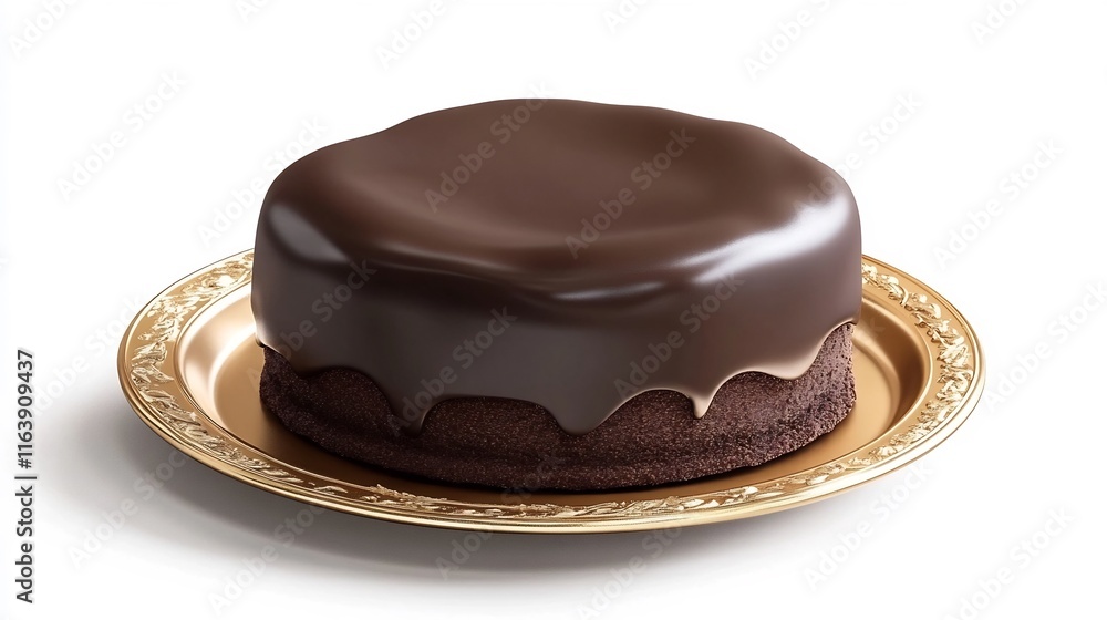 Decadent Chocolate Cake with Glossy Ganache Frosting and Elegant Plating Decadent Chocolate Cake with Glossy Ganache Frosting and Elegant Plating