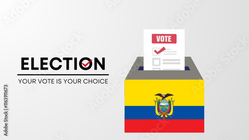 Ecuador election 2025 concept, democracy, flag. Vector icon illustration