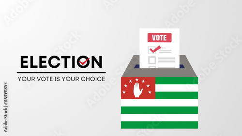 Abkhazia election 2025 concept, democracy, flag. Vector icon illustration