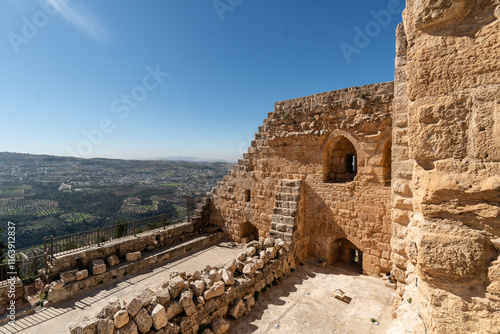 Obraz na płótnie Ajloun, Jordan: The famous Ajloun castle that dates back to the 12th century in northern Jordan near Jerash in the middle east on a sunny day w salonie