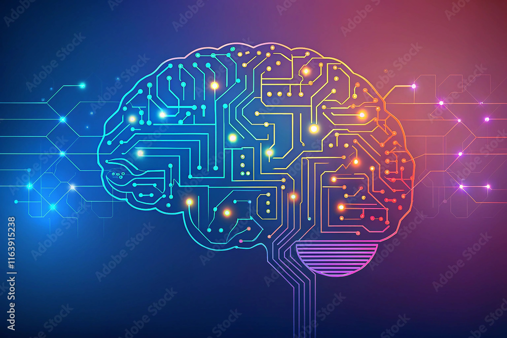 Abstract electric circuit digital brain,technology concept vector illustration Abstract electric circuit digital brain,technology concept vector illustration