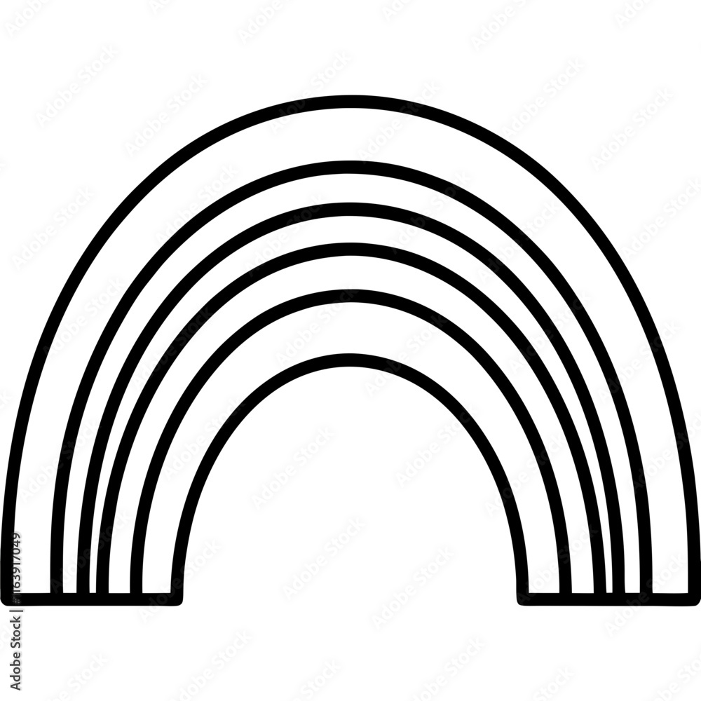 Colorful Flowing Rainbow Line Art