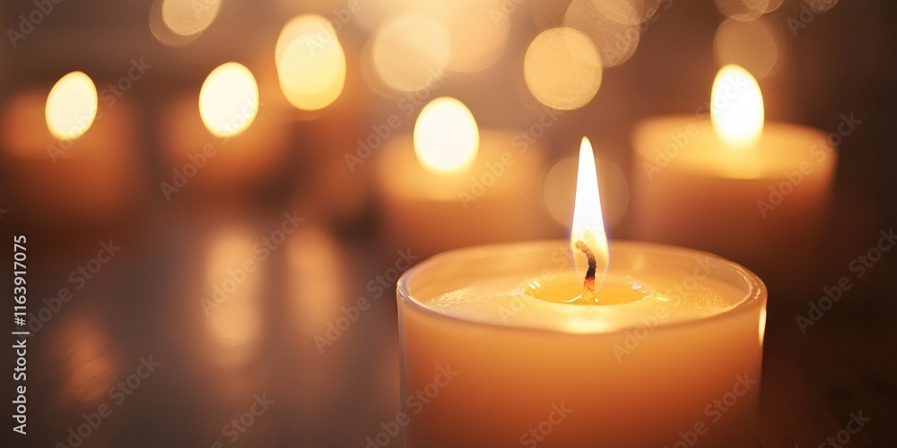 A soft, blurred candle background with multiple candles glowing in a cozy setting. A soft, blurred candle background with multiple candles glowing in a cozy setting.