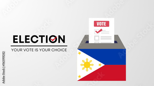  Philippines election 2025 concept, democracy, flag. Vector icon illustration