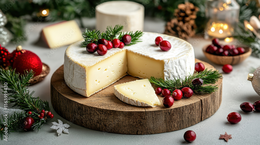 Cheese board, A photorealistic image of a holiday cheese board, beautifully arranged with festive decorations, ideal for seasonal culinary inspiration. Cheese board, A photorealistic image of a holiday cheese board, beautifully arranged with festive decorations, ideal for seasonal culinary inspiration.
