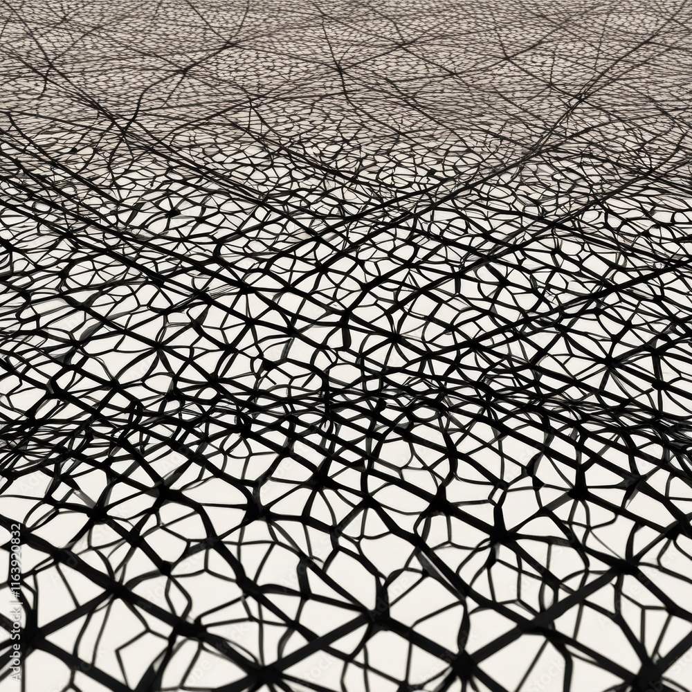 Obraz premium An abstract, intricate network of lines and shapes, creating a mesmerizing and dynamic visual pattern.