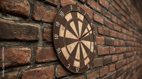  vintage-style dartboard with wooden darts 