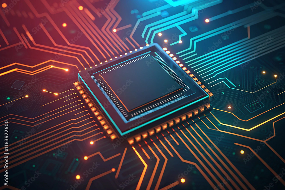 Fototapeta premium Abstract futuristic circuit board, Illustration high computer digital technology concept, Vector background. innovation