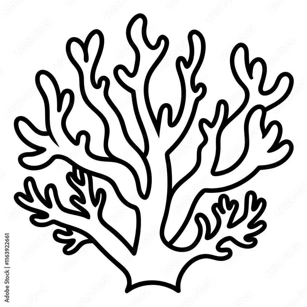 Coral Reef Line Art Design Coral Reef Line Art Design