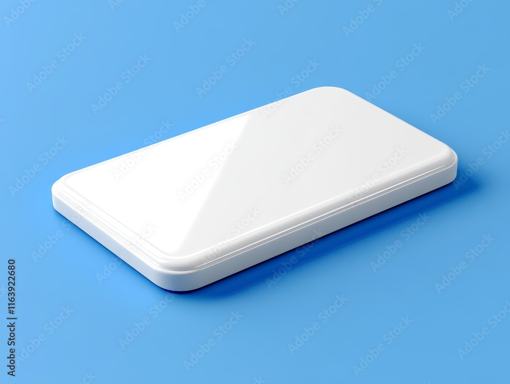 A sleek, minimalist white object on a blue background, ideal for use in tech-related designs, product promotions, or modern branding initiatives, Its clean lines suggest innovation and simplicity, A sleek, minimalist white object on a blue background, ideal for use in tech-related designs, product promotions, or modern branding initiatives, Its clean lines suggest innovation and simplicity,
