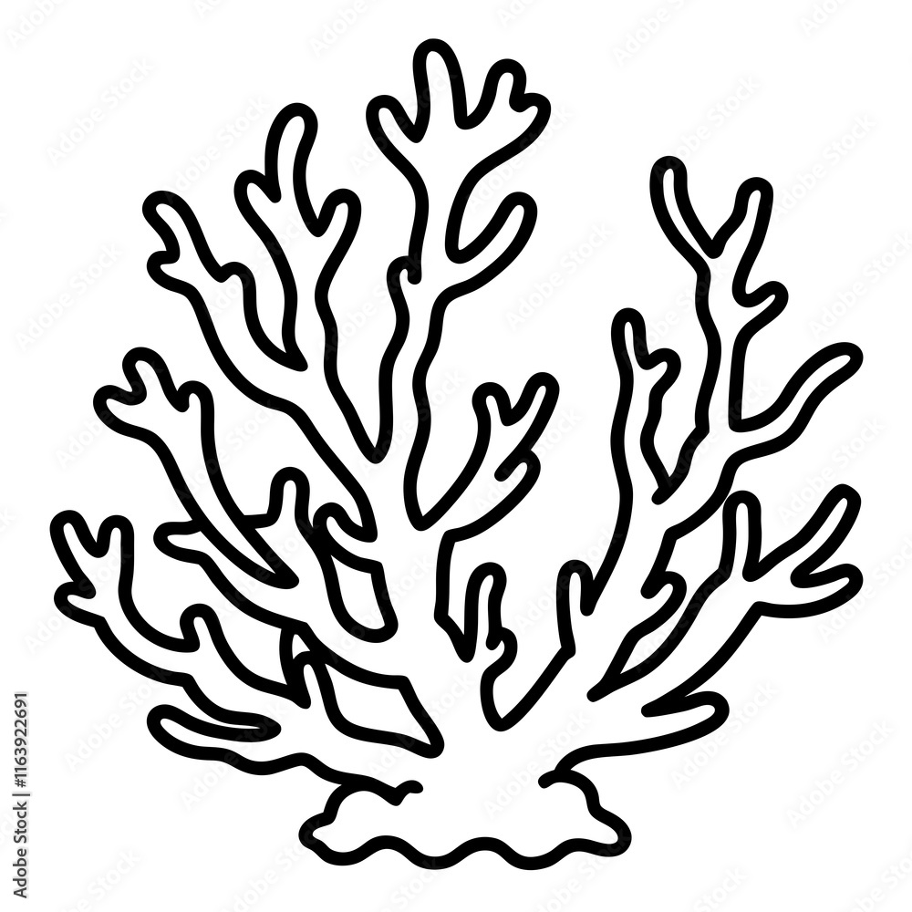 Coral Reef Line Art Design Coral Reef Line Art Design