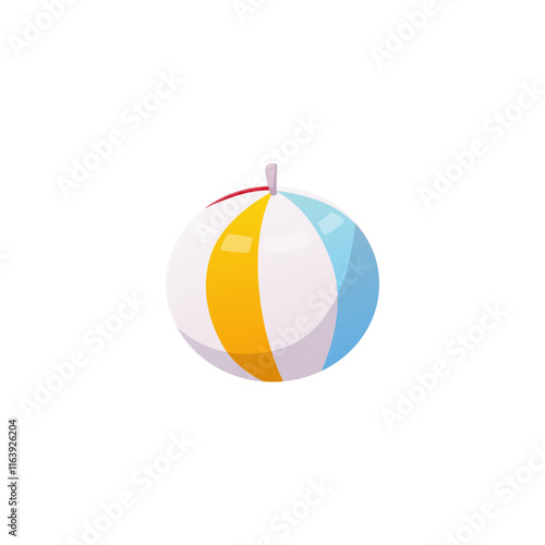 Vector illustration of an inflatable ball with colorful stripes on an isolated background.