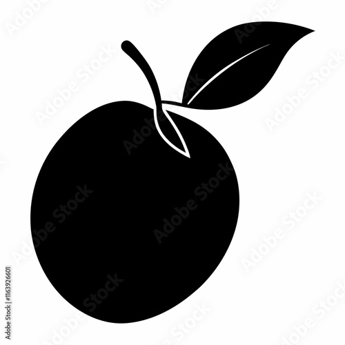 Black Sapodilla Outline Vector