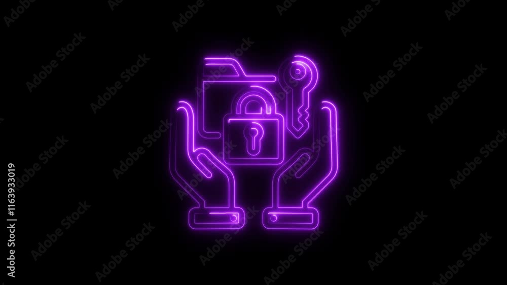 data handling icon animation on black background. data handling icon animation on black background.