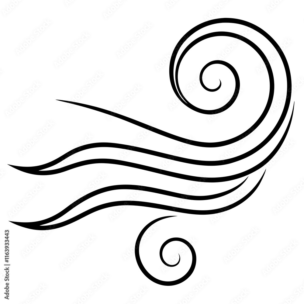 Elegant Wind Flow Line Art Vector Elegant Wind Flow Line Art Vector