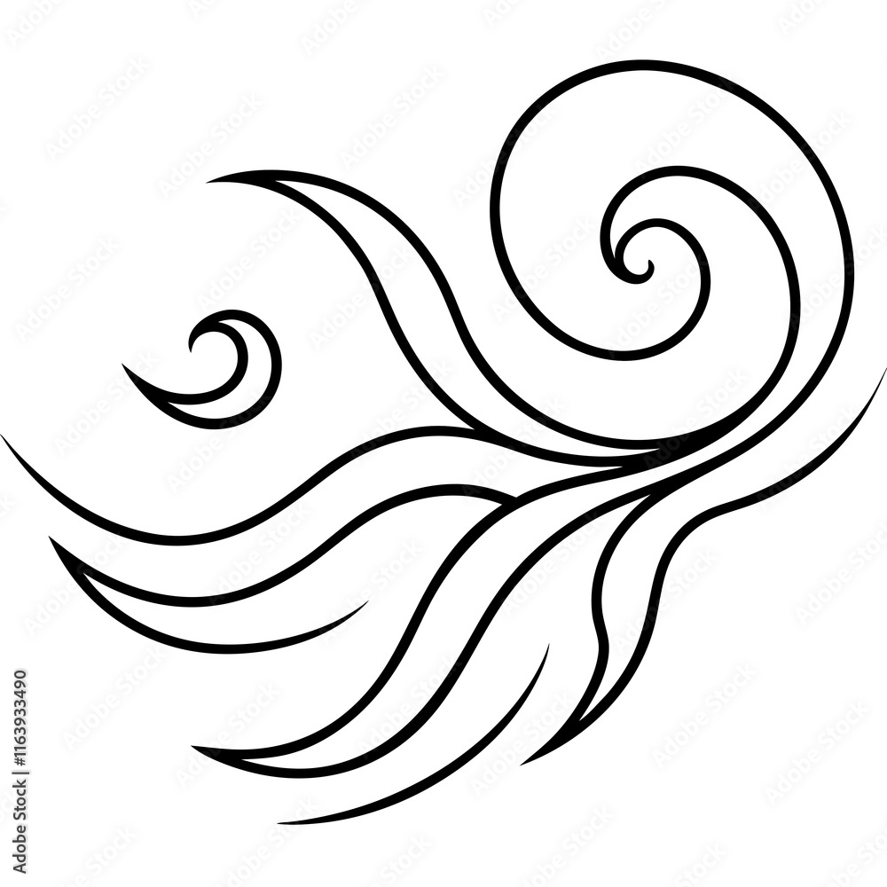 Elegant Wind Flow Line Art Vector Elegant Wind Flow Line Art Vector