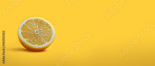 yellow lemon on the yellow background. Food concept. Macro concept.